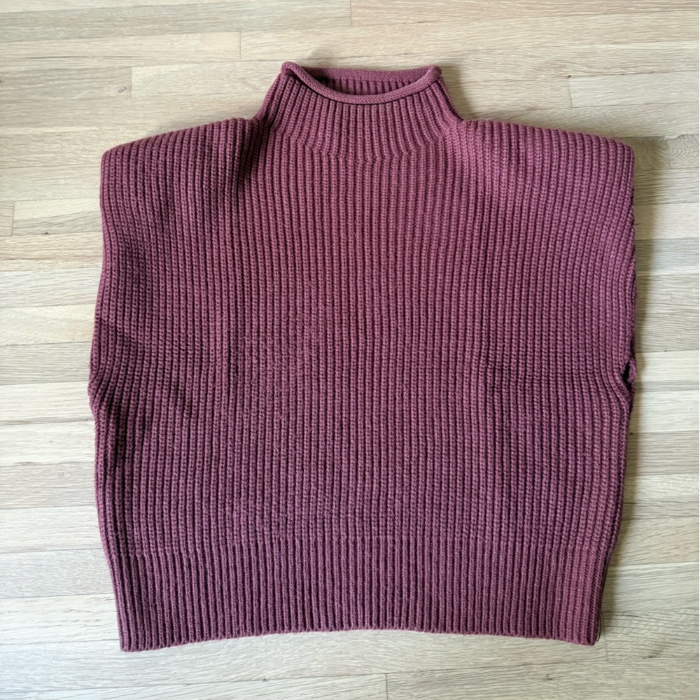 Zara Ribbed Knit Sleeveless Sweater in Deep Rose